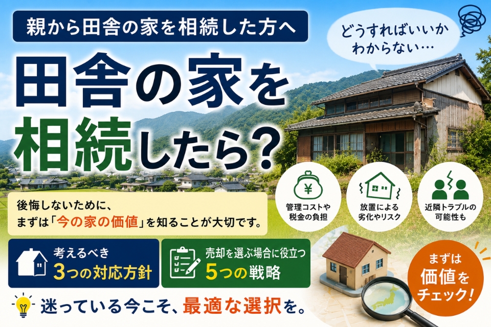 「田舎の家を相続したらどうする？売却・維持・相続放棄の選択肢と後悔しない5つの売却戦略」の見出し画像