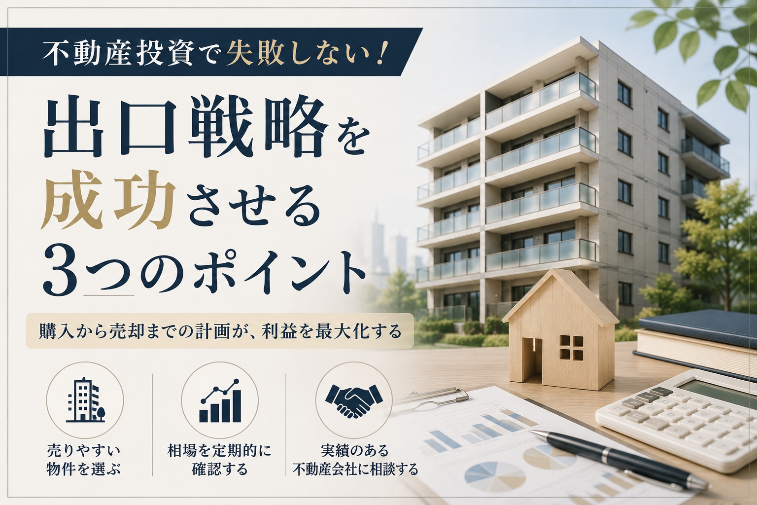 「不動産投資は出口戦略が重要！購入前から売却を考えるべき理由と利益を最大化する方法」の見出し画像