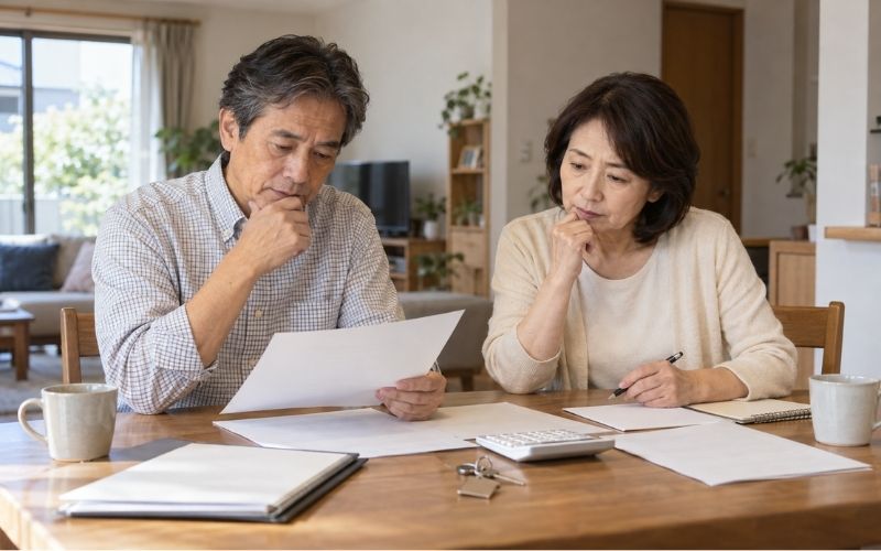 リースバックのデメリットを確認する夫婦