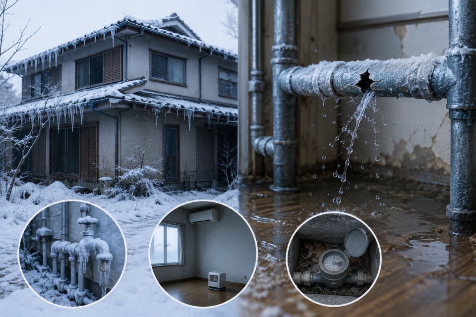 冬の空き家で水道管が凍結・破裂しやすい理由