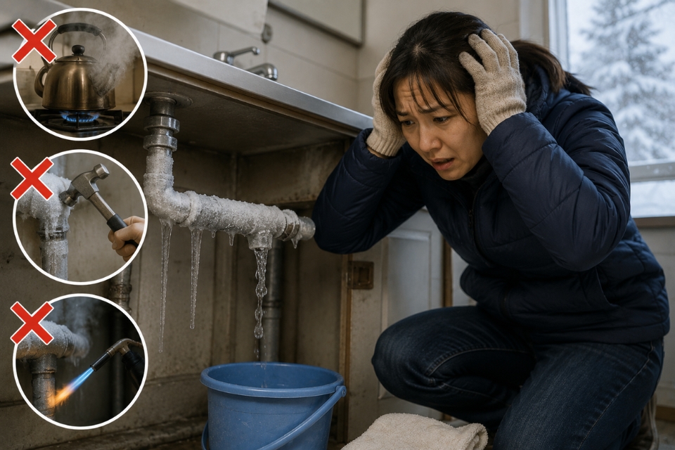 水道管が凍結したときにやってはいけないこと