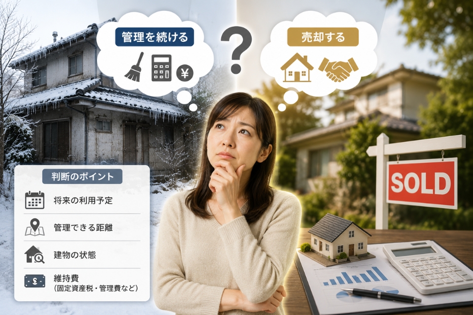 冬の空き家は管理を続けるべき？売却すべき？