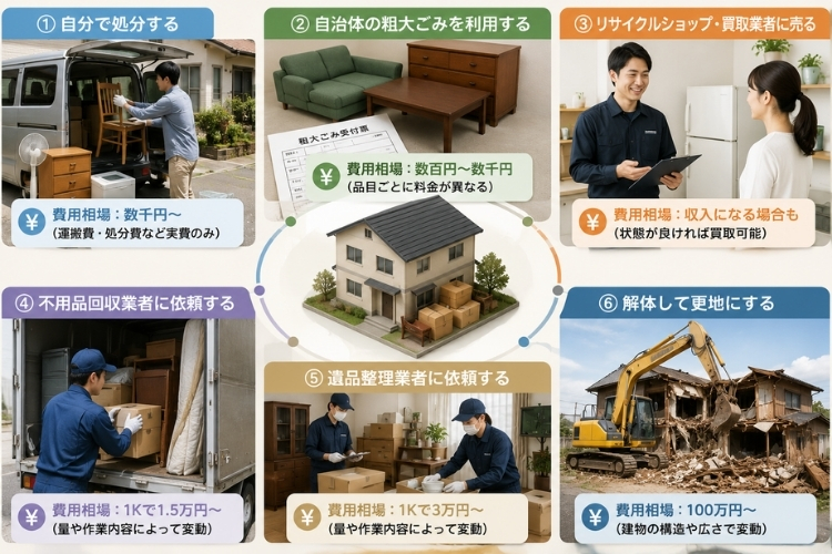 残置物の処分方法と費用相場