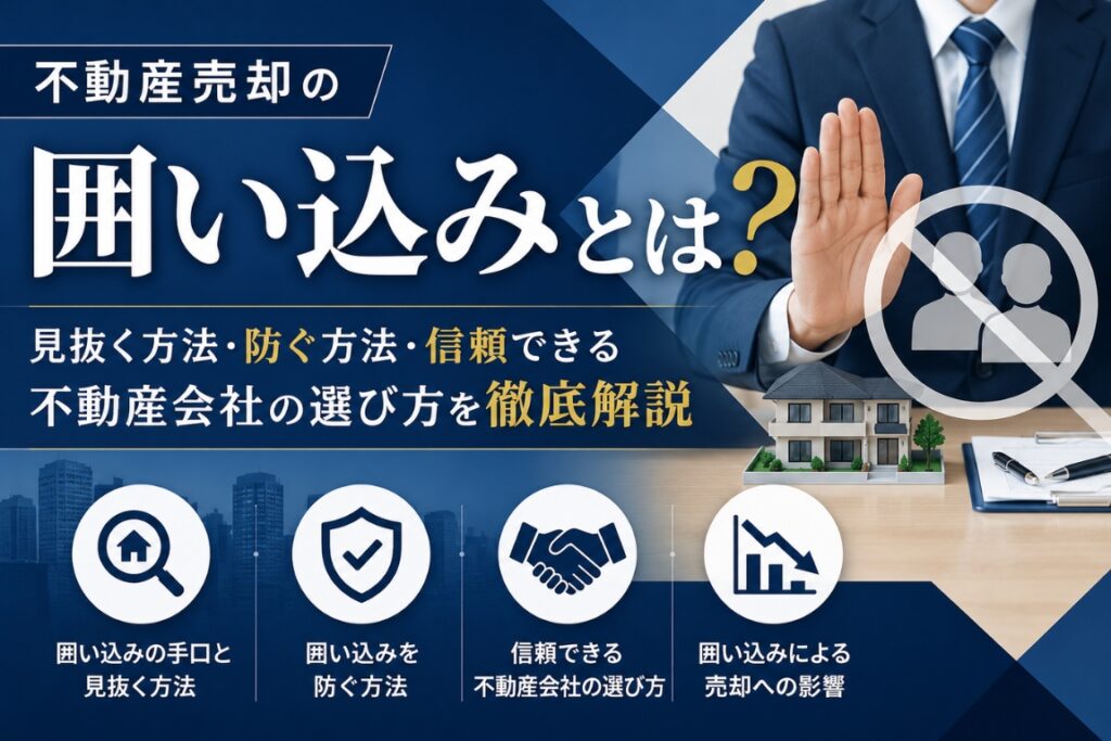 「不動産売却の囲い込みとは？見抜く方法・防ぐ方法・信頼できる不動産会社の選び方を徹底解説」の見出し画像