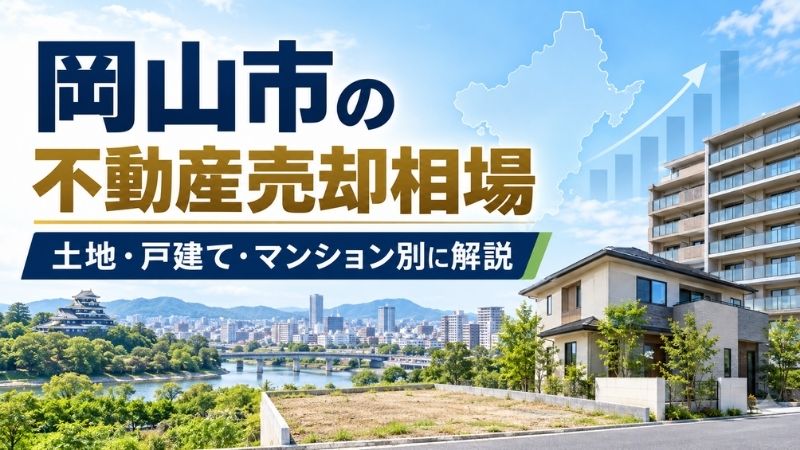 「岡山市の不動産売却相場はいくら？土地・戸建て・マンション別の価格と調べ方を解説」の見出し画像