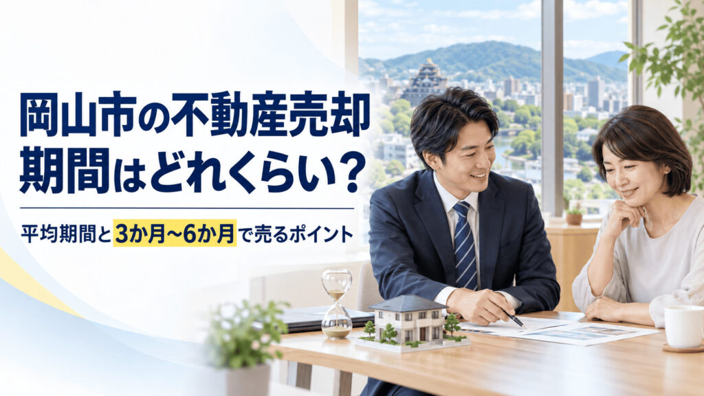 「岡山市で不動産売却にかかる期間は？平均期間と3か月〜6か月で売るポイントを解説」の見出し画像