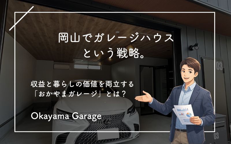 「岡山でガレージハウスという選択肢｜おかやまガレージとは？後楽不動産が創る新しい賃貸経営と暮らしの形」の見出し画像